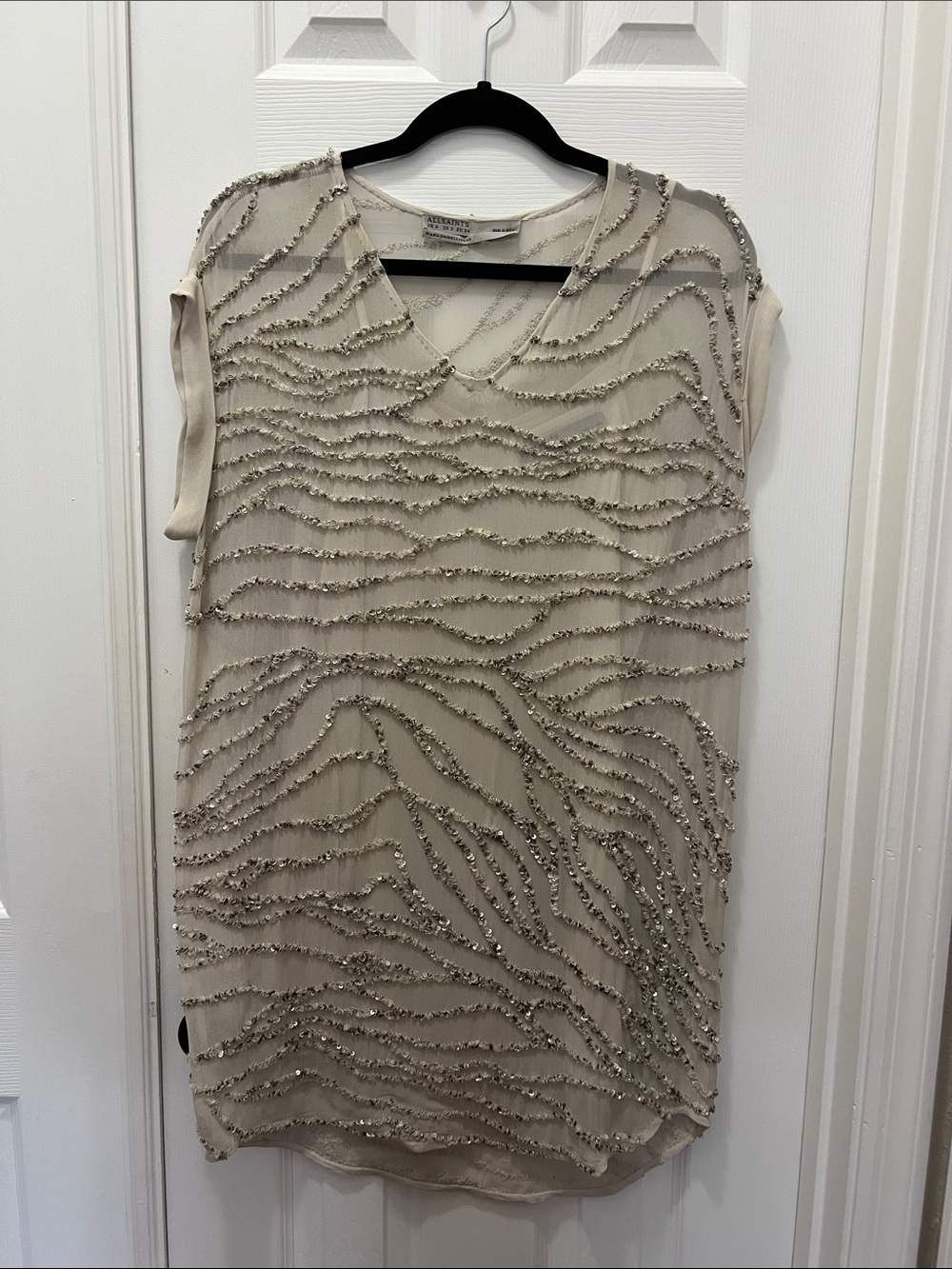 All saints sheer cream dress, size 2